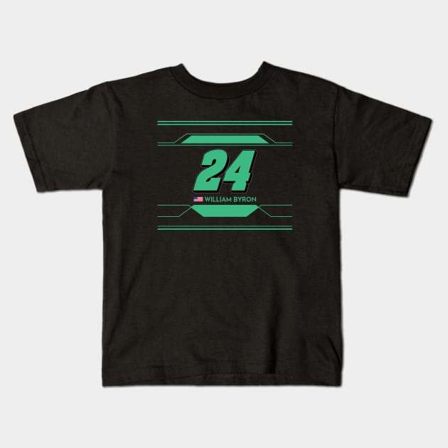 William Byron #24 2023 NASCAR Design Kids T-Shirt by AR Designs 